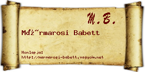 Mármarosi Babett névjegykártya